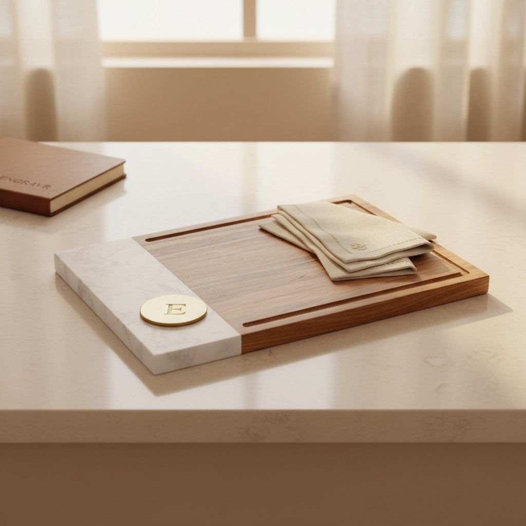Luxury engraved serving board gift for realtor closing gifts and client appreciation
