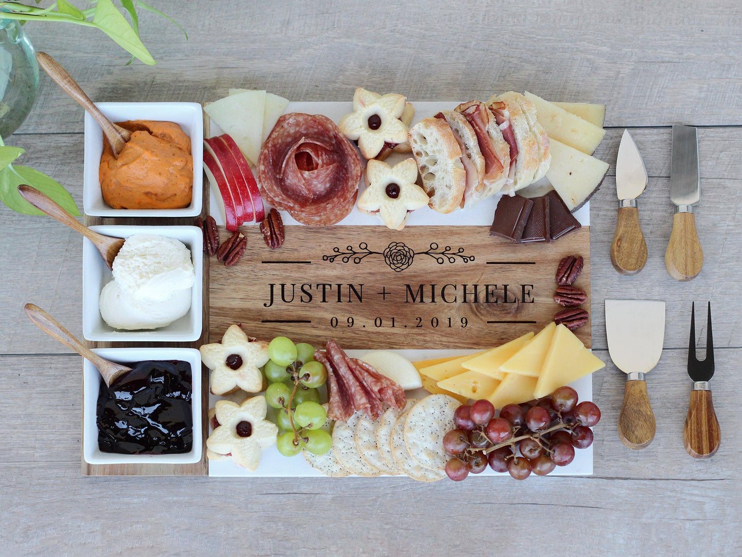 Personalized cheeseboard wedding gift ideal housewarming real estate agent gift