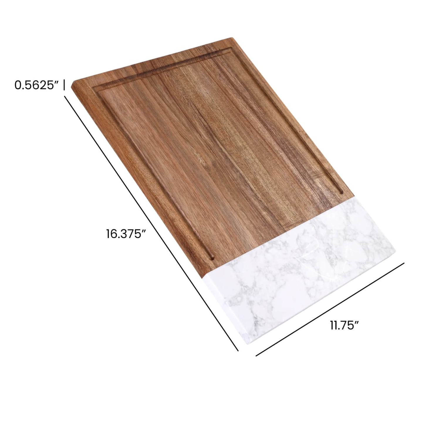 Personalized Marble & Acacia Serving Board